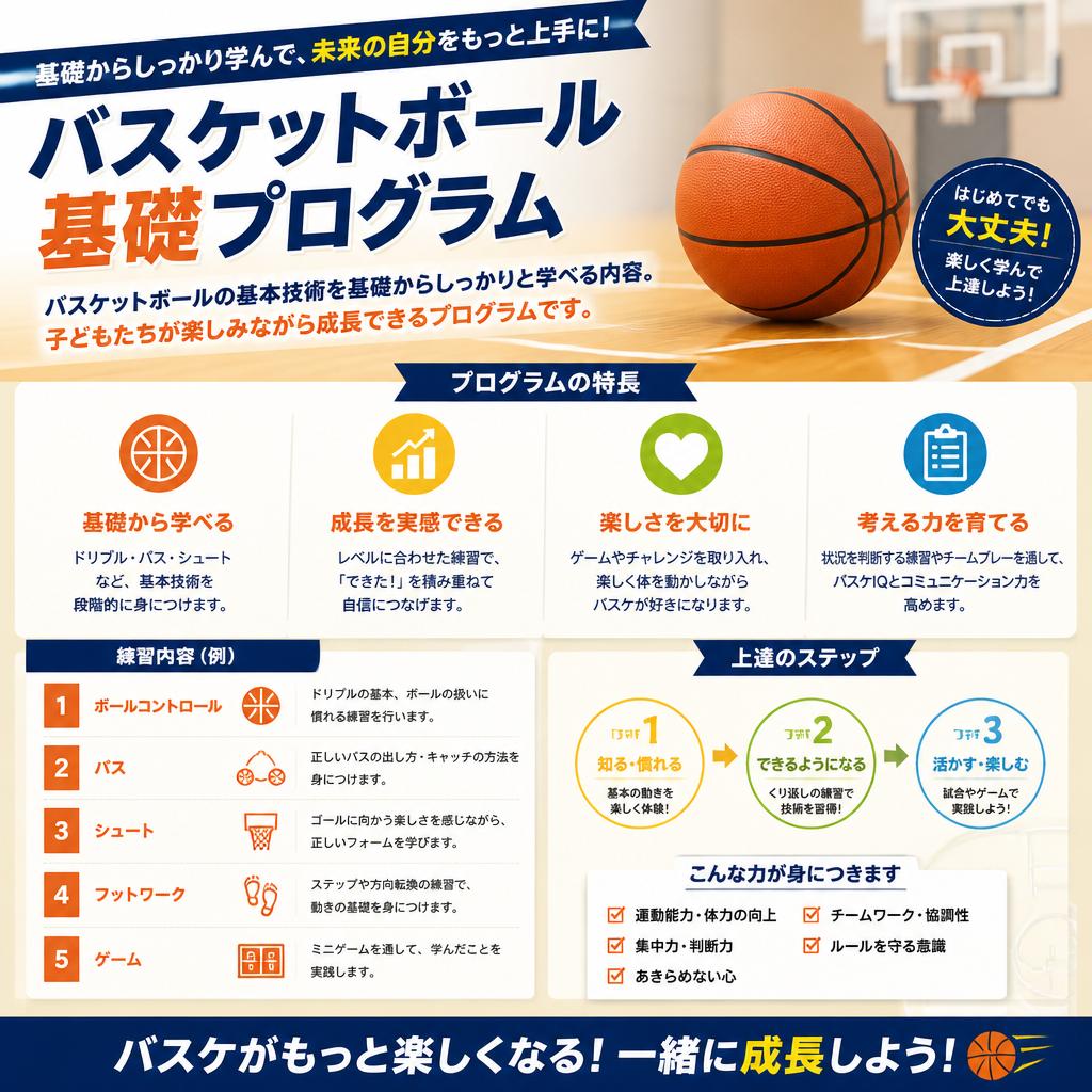 楽しいバスケの基礎を学ぼう